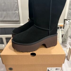 UGG Women's Black and Brown Platform Boots